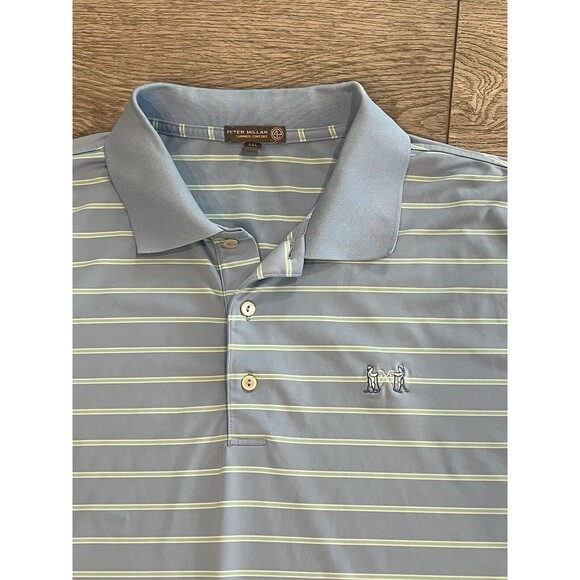 Peter Millar Summer Comfort Mens 2XL XXL Blue Polo Shirt Golf Preppy Casual - Picture 1 of 7